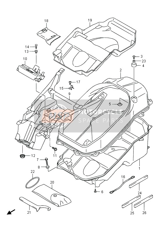 9221510G00, Cover, Helmet Box Front No.3, Suzuki, 0